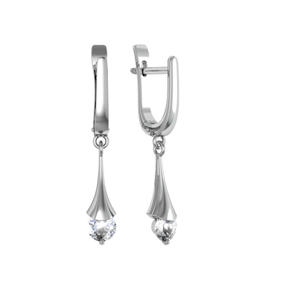 

Серьги из серебра с фианитом ПРИВОЛЖСКИЙ ЮВЕЛИР 301289-FA11, 301289-FA11