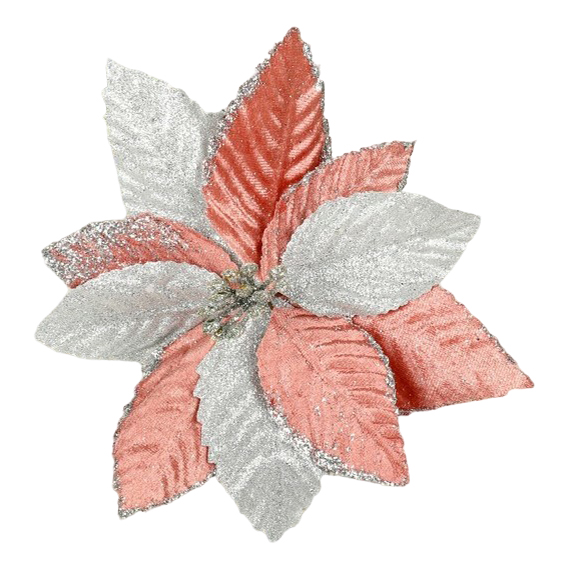 Искусственный цветок пуансеттии Зимнее волшебство Зимний цветок 15,5x12 см кремовый