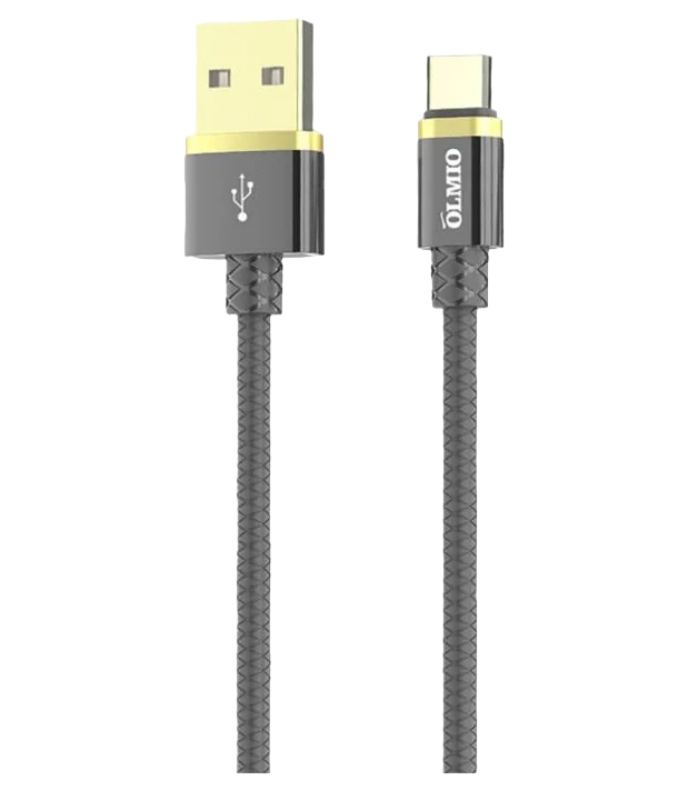 

Кабель DELUXE. USB 2.0 - Type-C 1м, 2.1А, серый, OLMIO