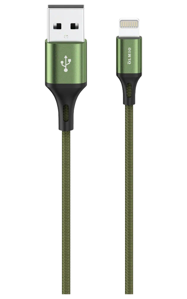 

Кабель BASIC, USB 2.0 - lightning 1,2 м 2.1 А зеленый Olmio