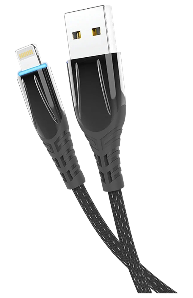 

Кабель SmartLED, USB 2.0/Lightning, 1,2 м 2.1 А, черный Olmio