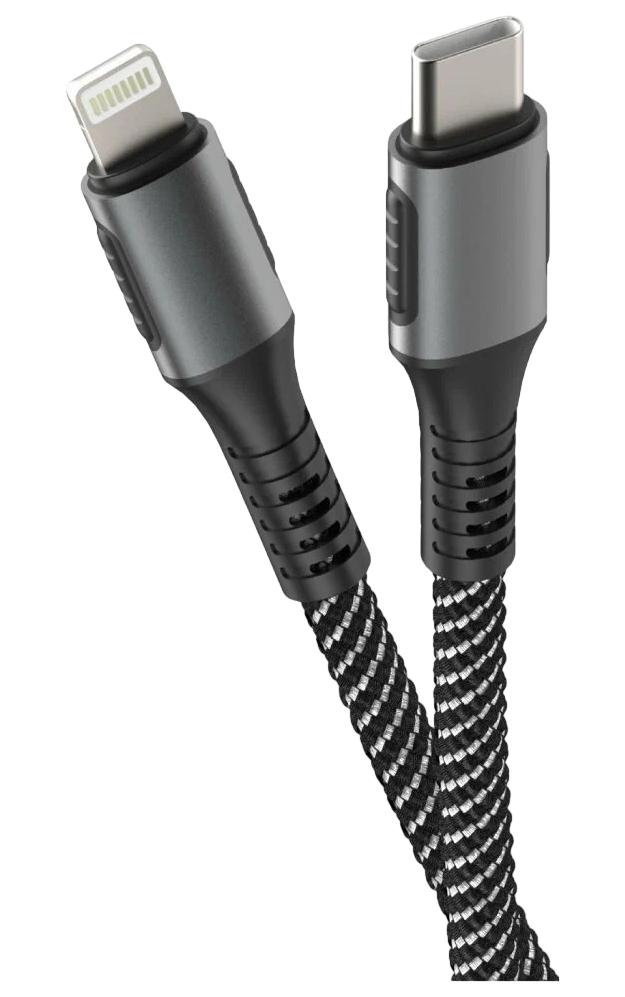 

Кабель PD, USB2.0, Type-C - Lightning, 1.2м, черный, OLMIO