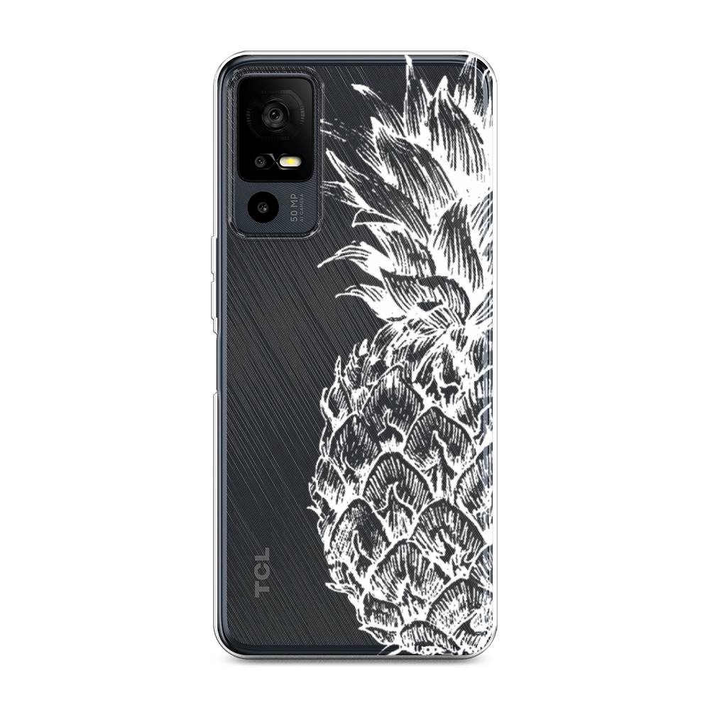 

Чехол Awog на TCL 40R 5G "Ананас графика белая", Белый, 291250-10
