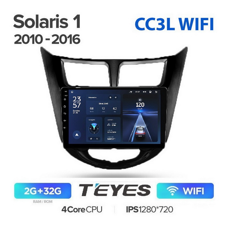 

Магнитола Teyes CC3L WIFI 2/32 Hyundai Solaris 1 2010-2016 черная рамка, CC3L WIFI