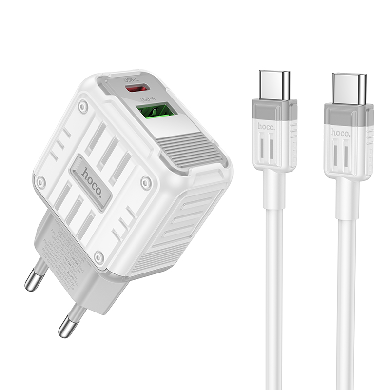 

Сетевое зарядное устройство Hoco C135A lightning - usb type-c 1xUSB Type-C 3 А белый, C135A