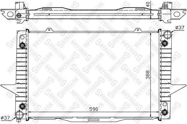 

STELLOX 10-26450-SX_радиатор системы охлаждения! АКПП\ Volvo 850/S70/V70 2.0-2.5T 94-98 1