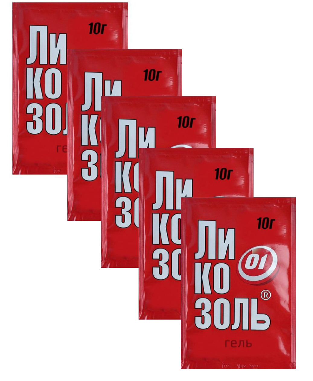 

Гель при ожогах Ликозоль 10 г 5 шт., Ликозоль