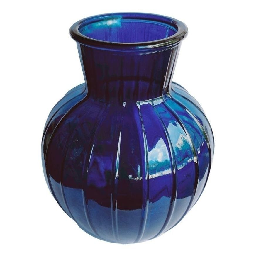 

Ваза стеклянная NiNaGlass Белла 19,5 см индиго
