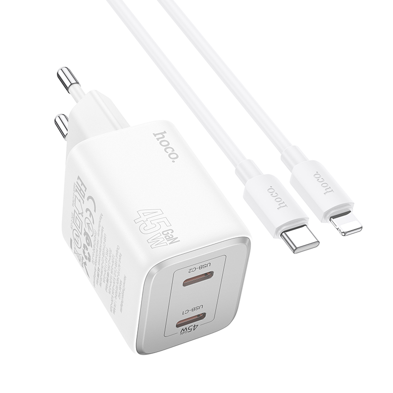 

Сетевое зарядное устройство Hoco N42 lightning - usb type-c 2хPD 3 А, N42