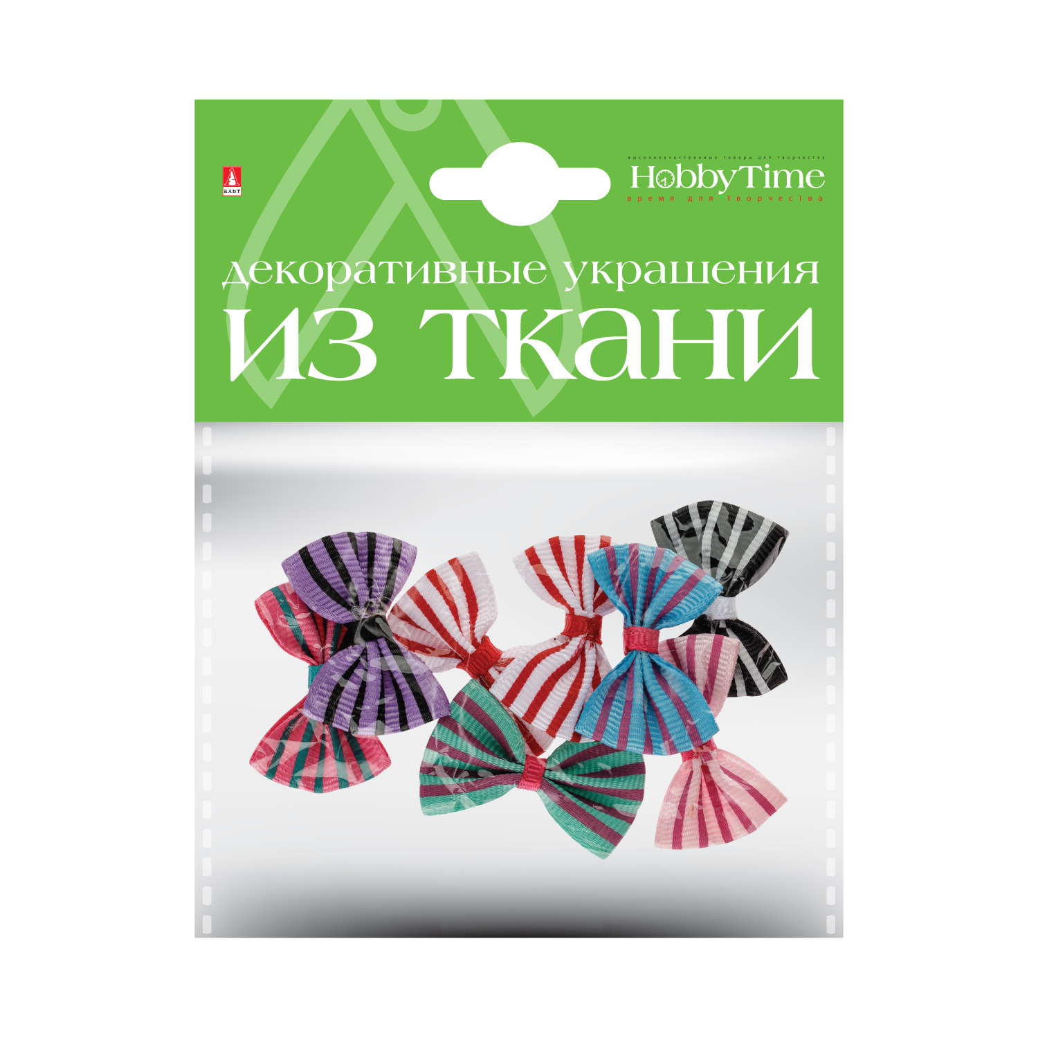 фото Декоративные украшения из ткани, набор №15 "бантики l - 2", ( 4 вида ) , арт. 2-159/11 hobbytime