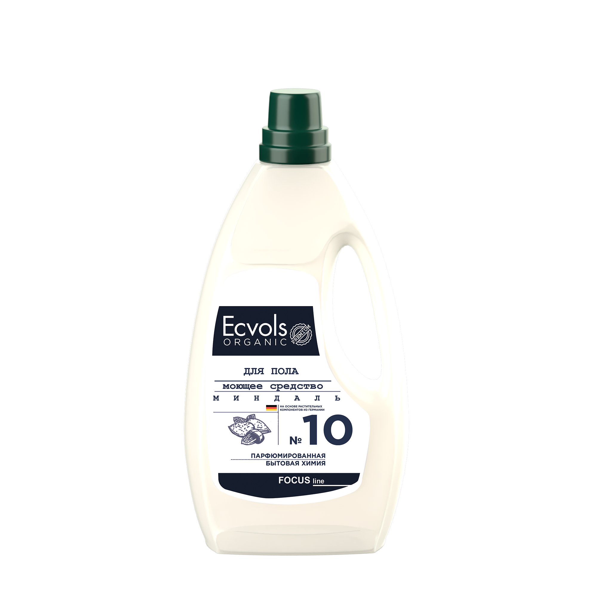 Средство для мытья пола Ecvols №10 с эфирными маслами миндаль 1 л