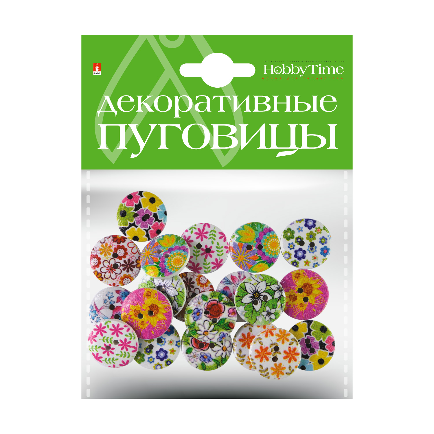 

Декоративные пуговицы. "ЦВЕТОЧНАЯ ПОЛЯНКА" диаметр 20ММ, 2-172/09, Разноцветный