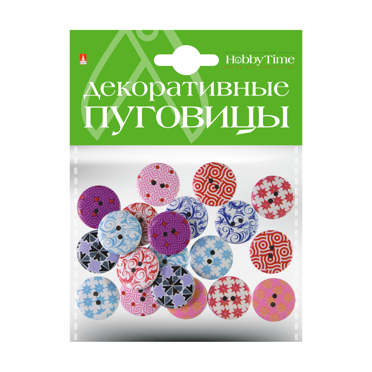 

Декоративные пуговицы. "ОРНАМЕНТ" O 20ММ, Арт. 2-172/14, Разноцветный
