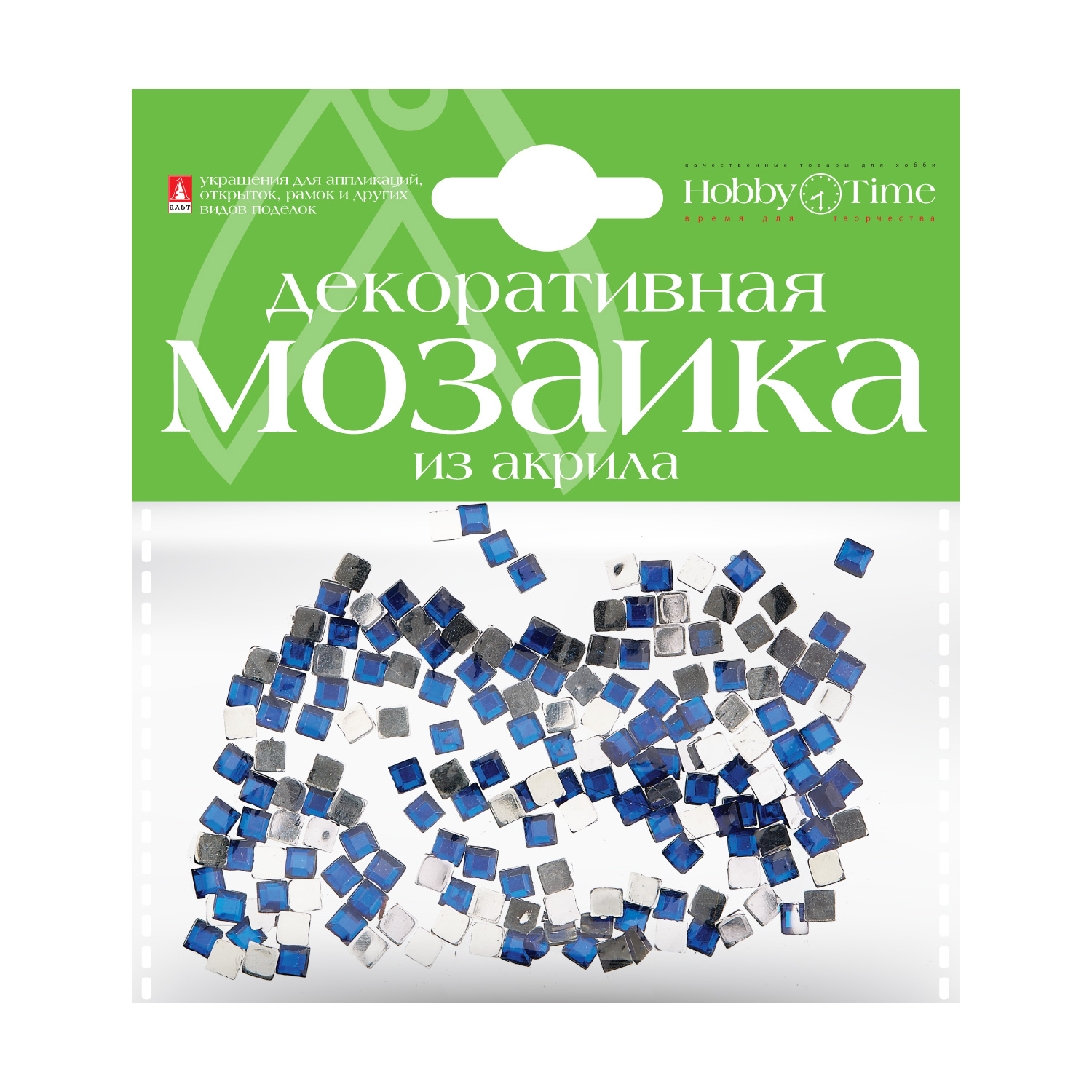 фото Мозаика декоративная из акрила 4х4 мм,200 шт., синий, арт. 2-335/03 hobbytime