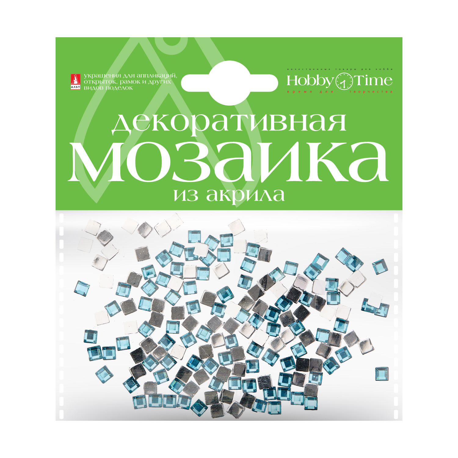 фото Мозаика декоративная из акрила 4х4 мм,200 шт., голубой hobbytime