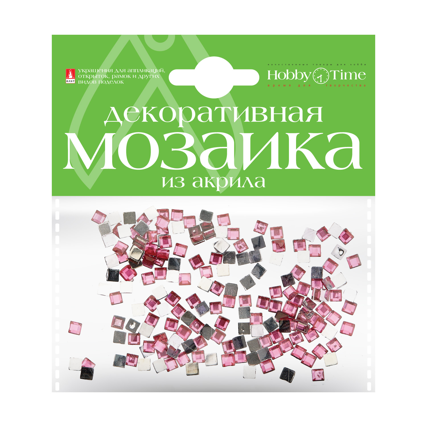 

Мозаика декоративная из акрила 4Х4 ММ,200 ШТ., розовый, Разноцветный