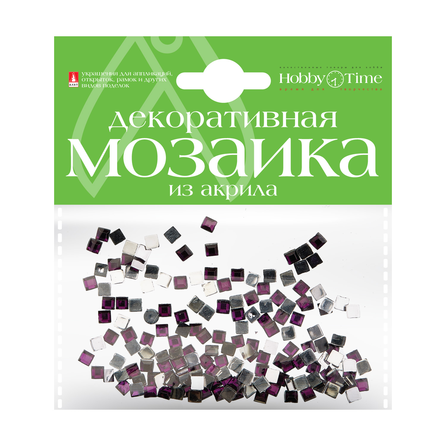 фото Мозаика декоративная из акрила 4х4 мм,200 шт., фиолетовый hobbytime