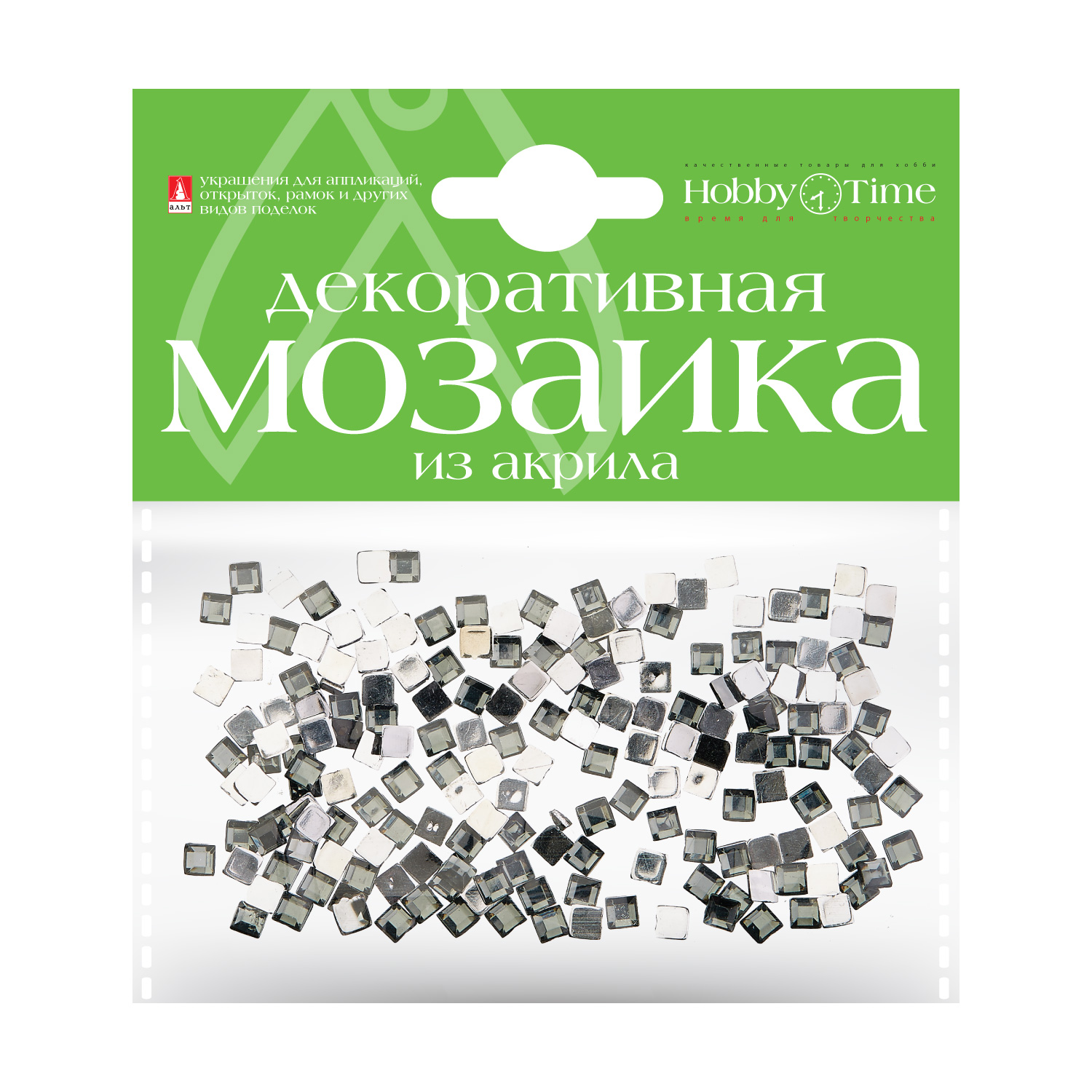 фото Мозаика декоративная из акрила 4х4 мм,200 шт., серый hobbytime