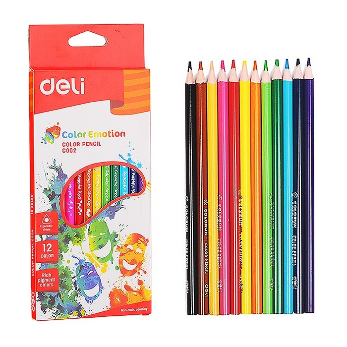 

Deli 12 цветов, трехгранные, липа, Разноцветные