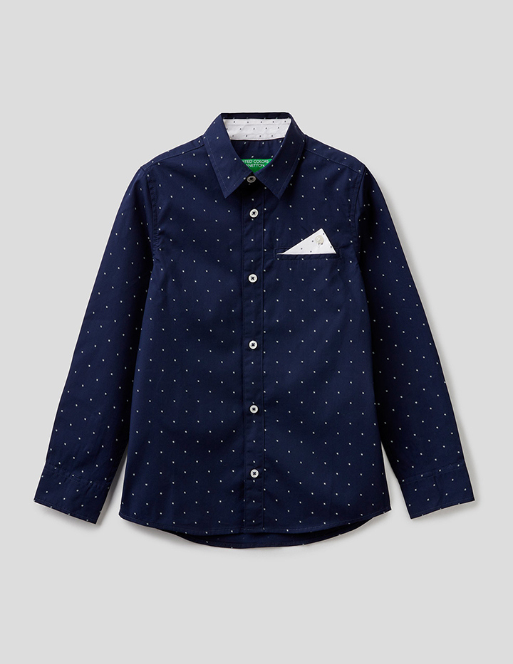 

Рубашка для мальчиков Benetton цв. синий р.140, 21A_5JZ05QKN0