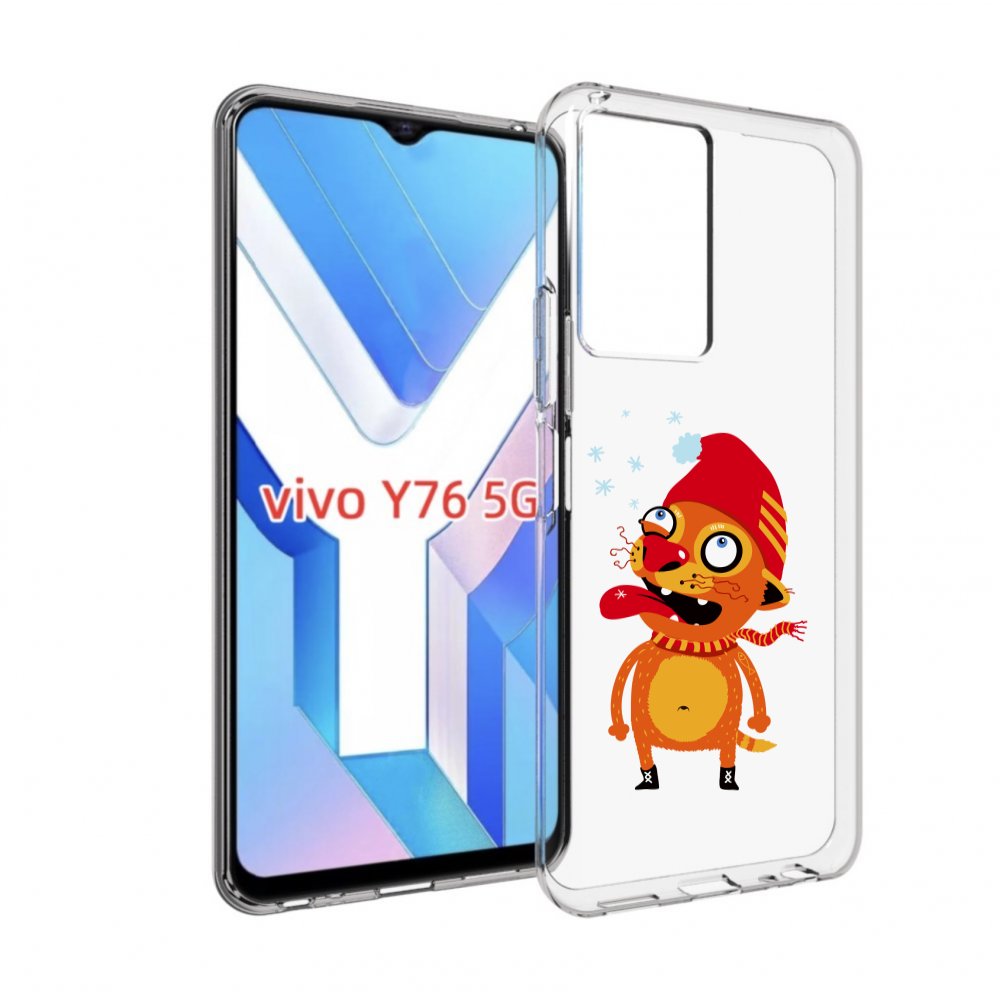 

Чехол MyPads Зимний кот для Vivo Y76 5G, Прозрачный, Tocco
