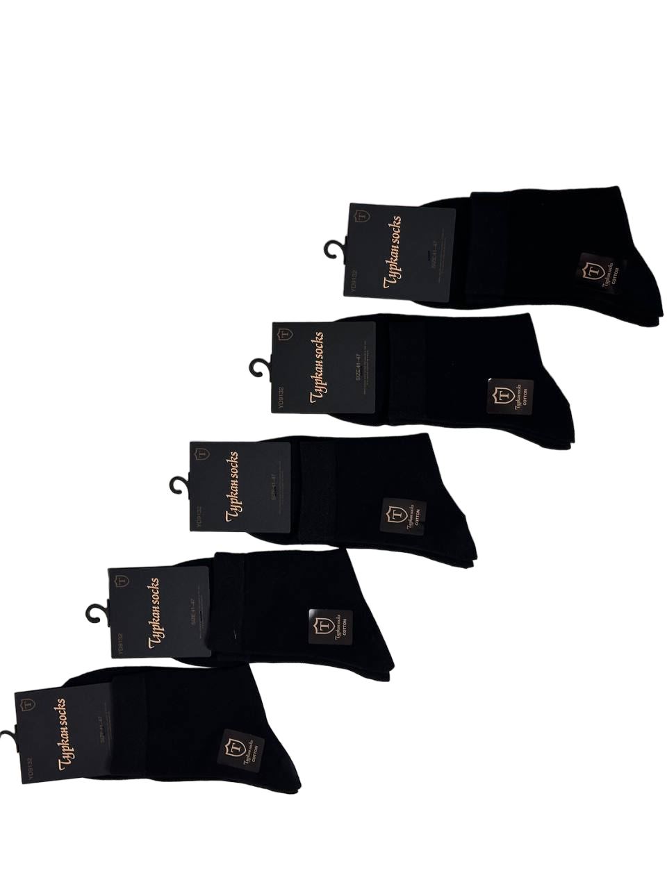 Комплект носков мужских Turkan T1 черных 41-47, 5 пар
