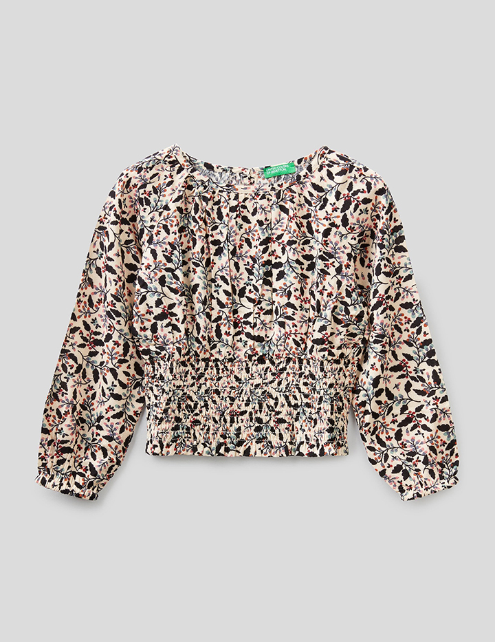 

Блузка для девочек Benetton цв. бежевый р.146, 21A_5QFQ5QL60