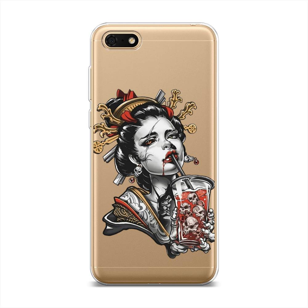 

Чехол на Huawei Honor 7A "Опасная гейша", Красный;черный;серый, 66350-4