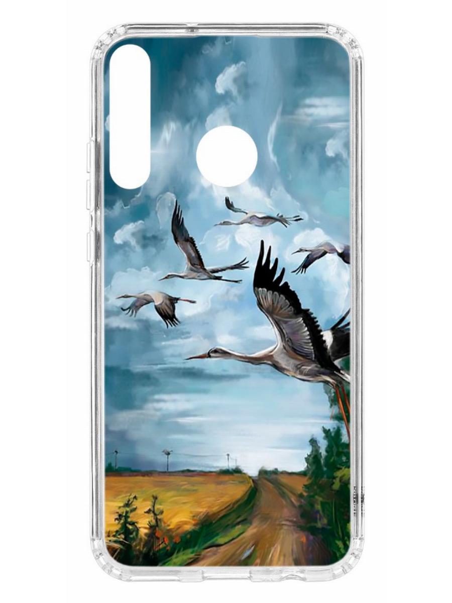 фото Чехол для huawei p40 lite e kruche print журавли кruче