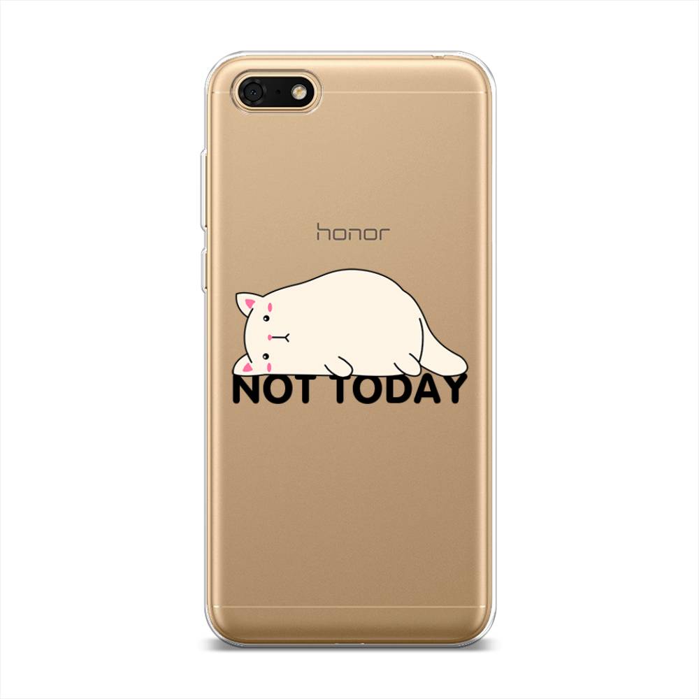 

Чехол на Huawei Honor 7A "Cat not today", Белый;розовый;черный, 66350-1