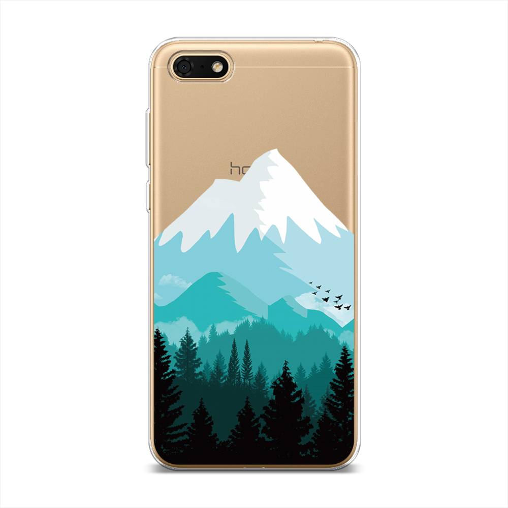 

Чехол на Huawei Honor 7A "Синяя снежная гора", Белый;голубой, 66350-2