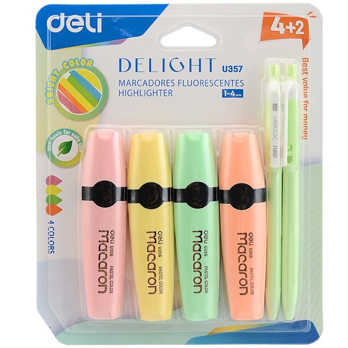 

Deli 4 шт, пишущий наконечник 1,4 мм, 2 шариковые ручки