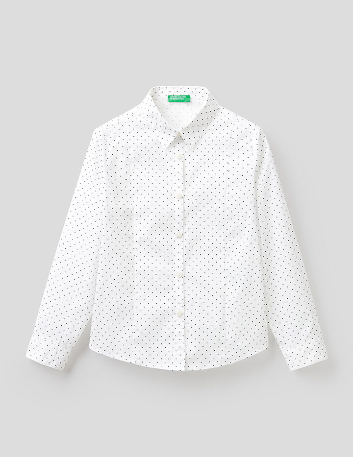 

Рубашка для девочек Benetton цв. белый р.146, 21A_5TUX5QKK0