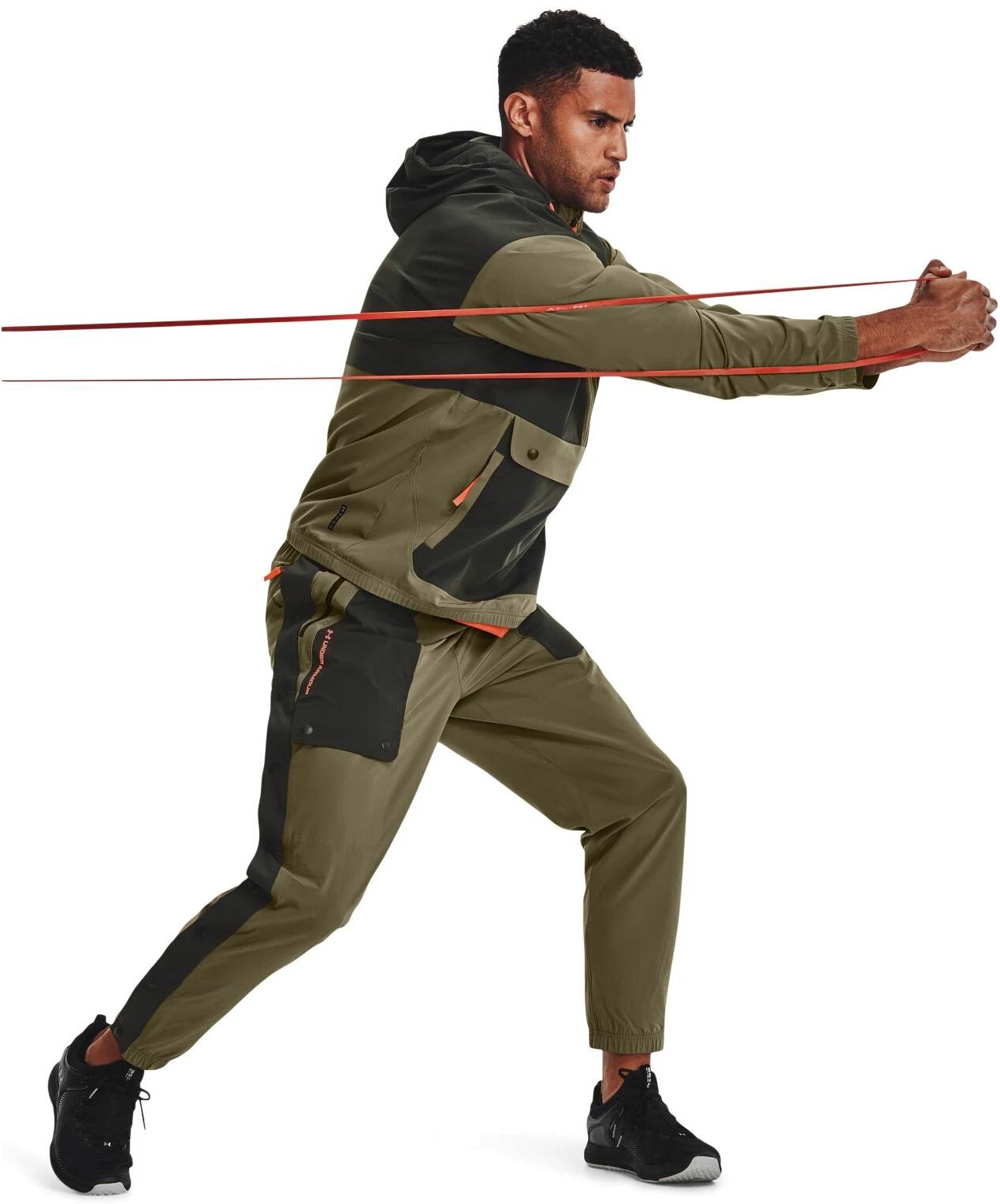 

Спортивные брюки мужские Under Armour UA RUSH WOVEN TEAR AWAY PANT зеленые XL, Зеленый, UA RUSH WOVEN TEAR AWAY PANT