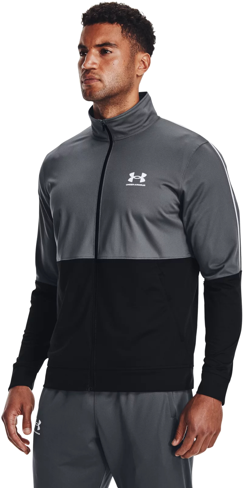 Олимпийка мужская Under Armour UA PIQUE TRACK JACKET серая XS