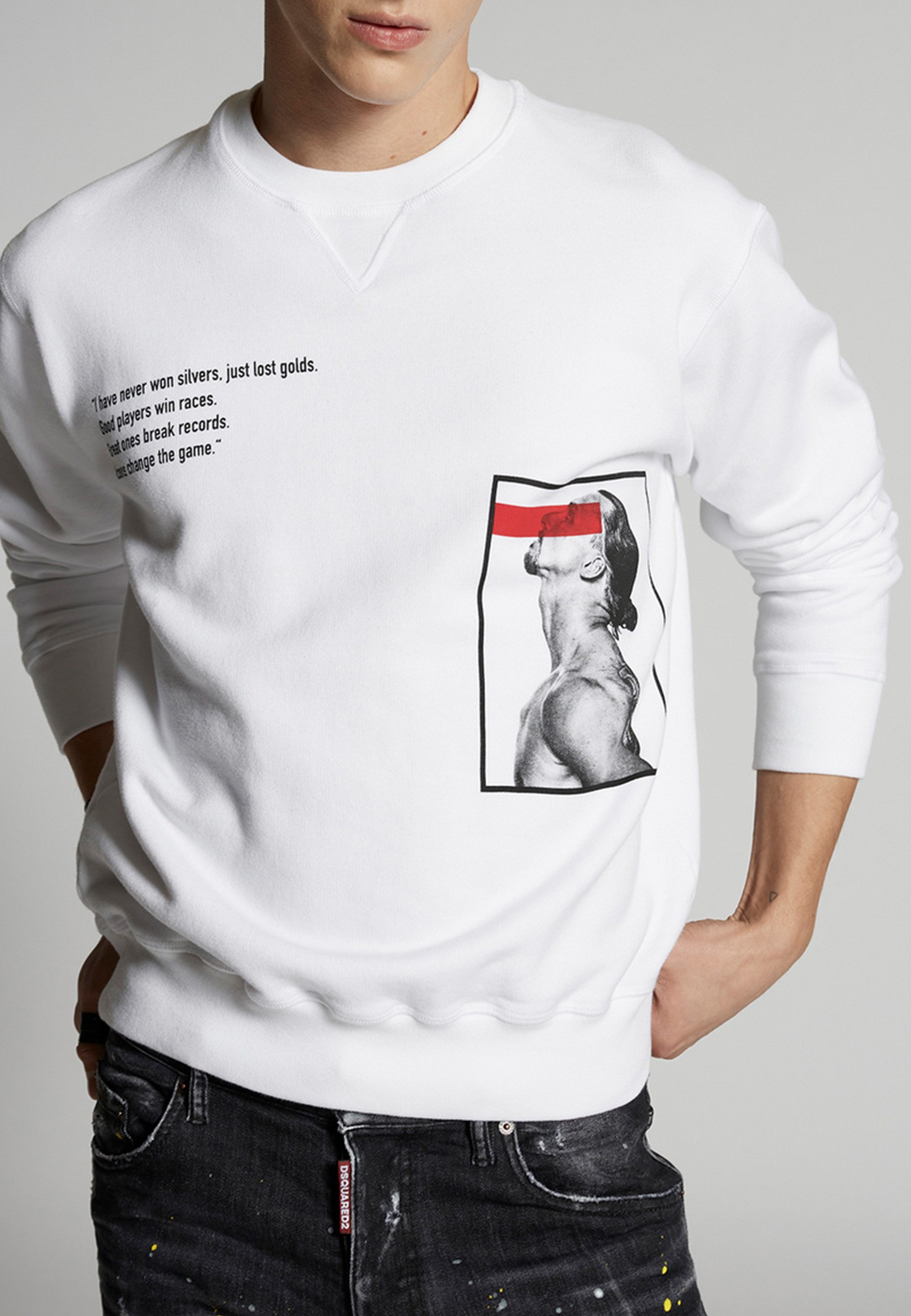 

Свитшот мужской DSquared2 124443 белый XL, 124443