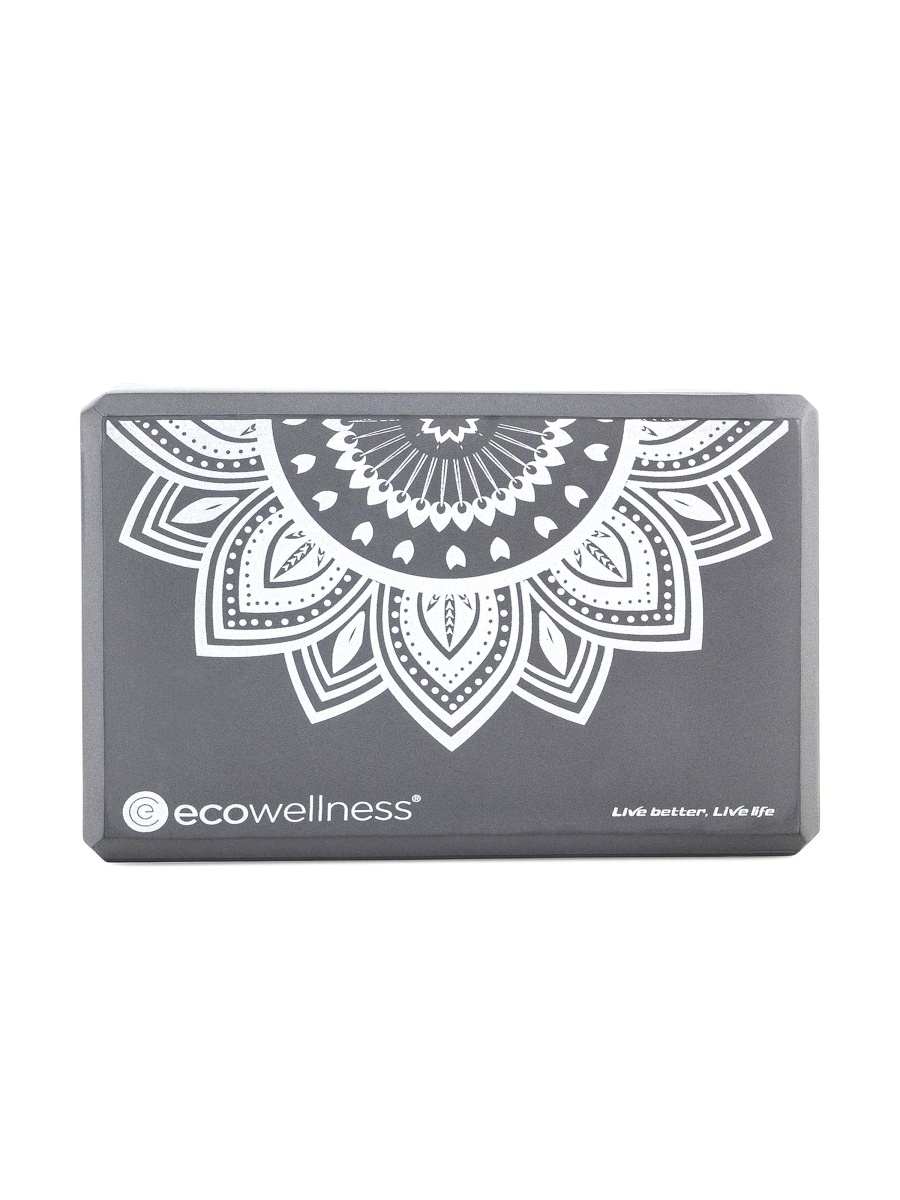 Блок для йоги Ecowellness QB-022G1G 24x15x8 см, серый