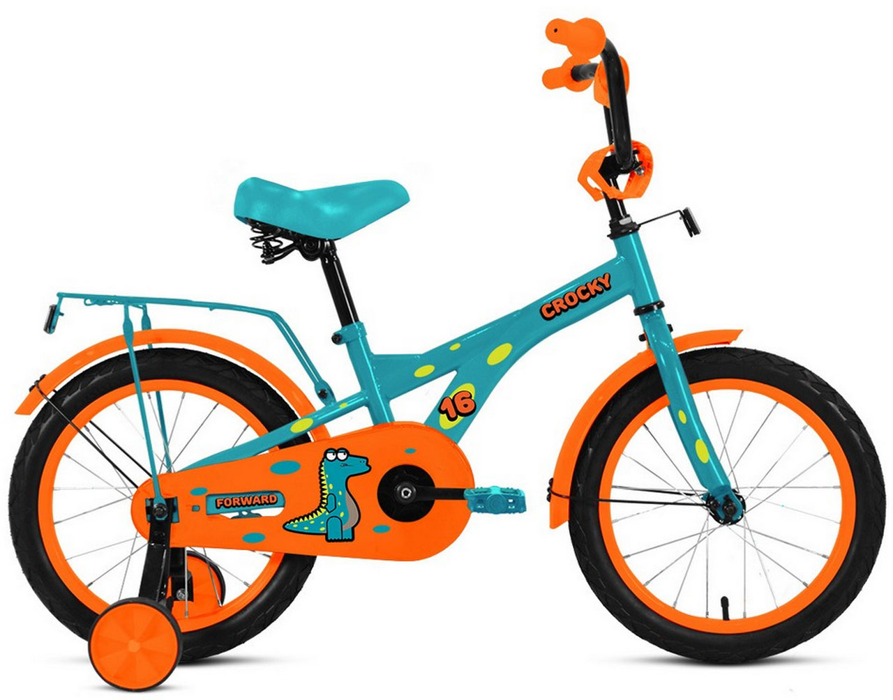 Велосипед детский Crocky 16 1ск. 2023 бирюзовый