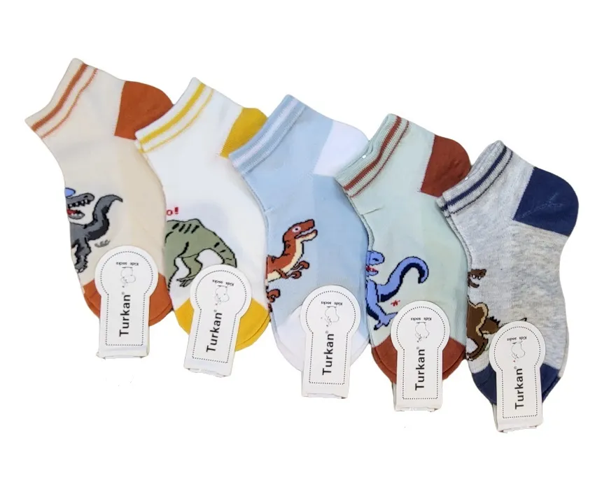 Комплект детских носков Turkan Динозавры в сеточку 5 штук 1-3 года