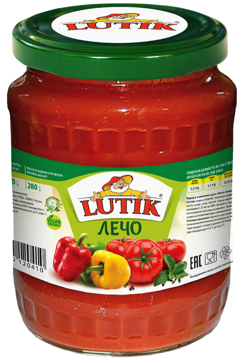 

Лечо Lutik LUTIK, 720 мл