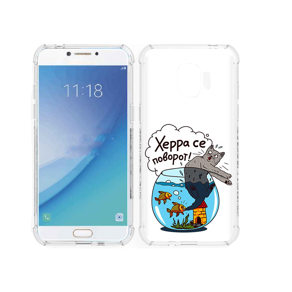 

Чехол MyPads Tocco для Samsung Galaxy J2 Pro (2018) Рыбы с котом (PT226925.585.149), Прозрачный, Tocco