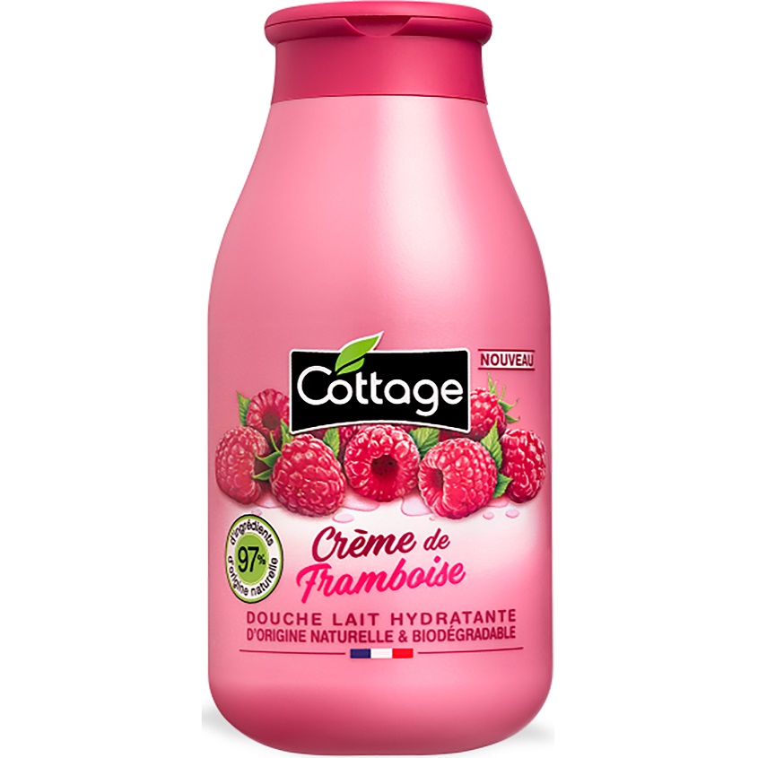 

Молочко для душа Cottage увлажняющее, малина со сливками, 250 мл, Розовый