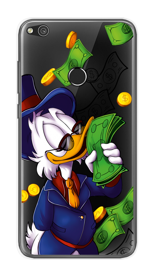 

Чехол на Honor 8 Lite/Huawei P8 Lite "Scrooge McDuck with Money", Синий;зеленый;белый, 61550-6