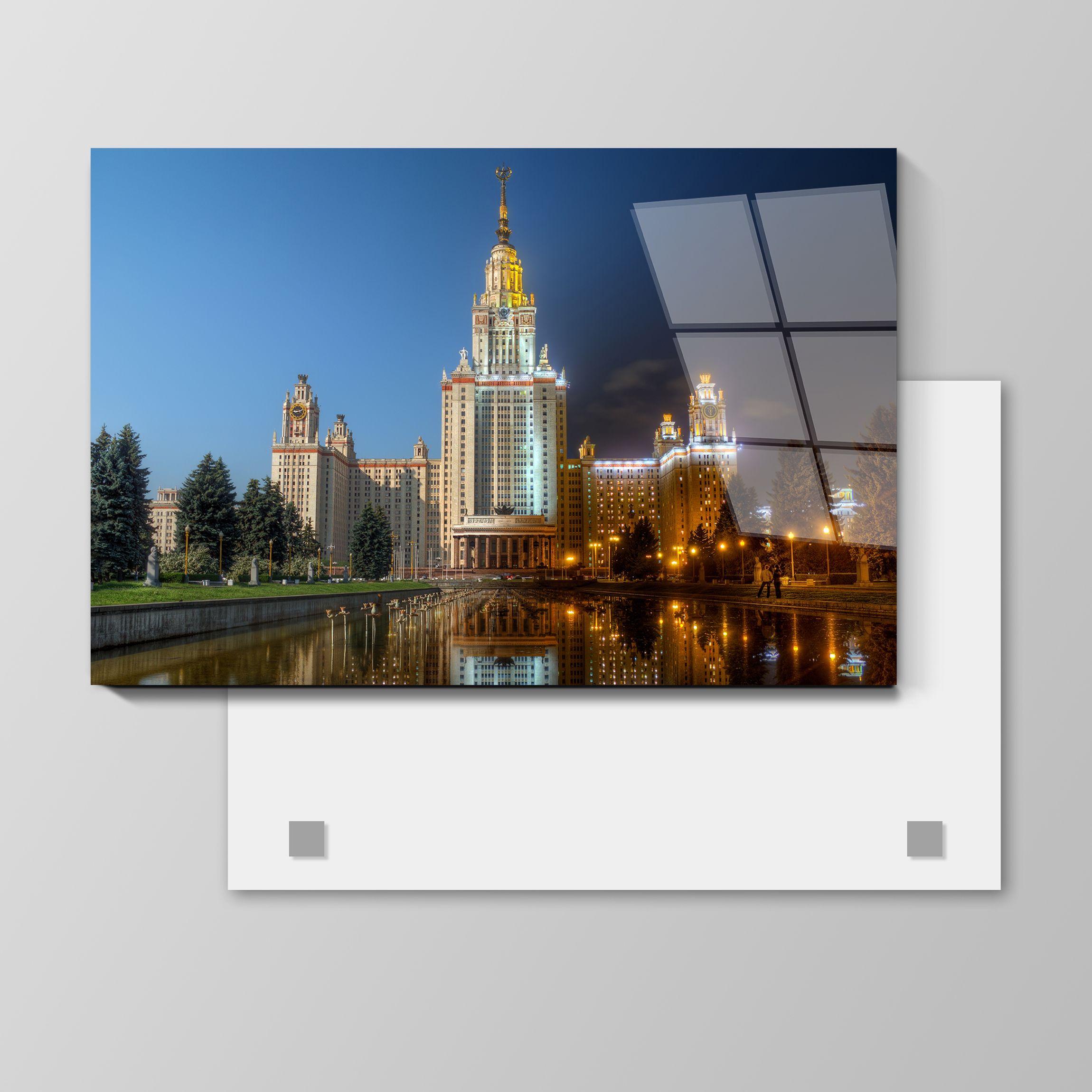 

Картина МГУ днем и ночью 60х40 см на стекле 917251501, 917251501