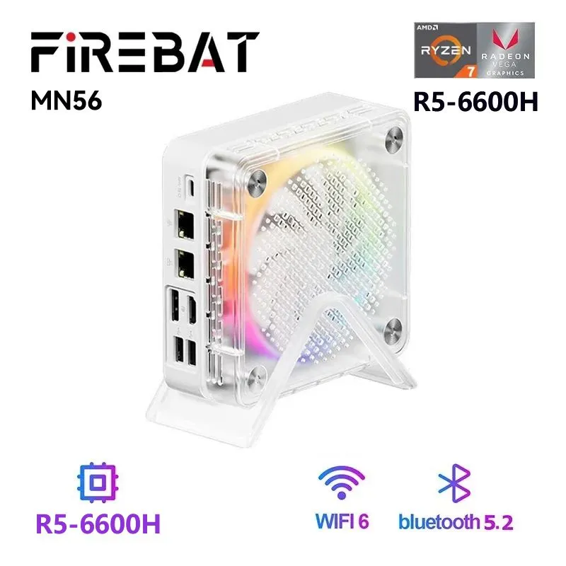 

Мини-пк FIREBAT AMD Ryzen 5 6600H + 16Gb DDR5 + SSD 512Gb NVME, AMD Ryzen 5 6600H + 16Gb DDR5 + SSD 512Gb