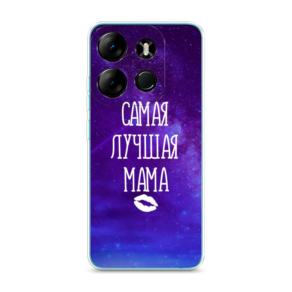 

Чехол Awog на Tecno Spark Go 2023"Лучшая мама", Фиолетовый;синий;белый, 303150-6