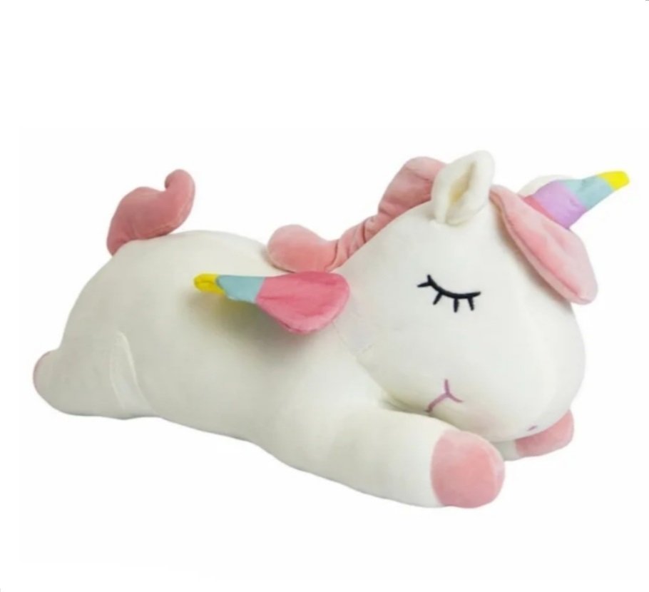 фото Мягкая игрушка-подушка best toys спящий единорог 55 см, белый