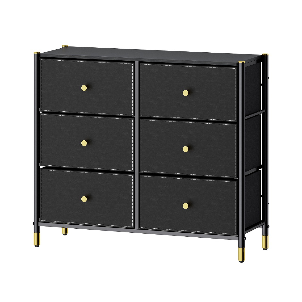 Комод-макси плюс Estares classic 3F-6D, 89x30x78 см, black/gold