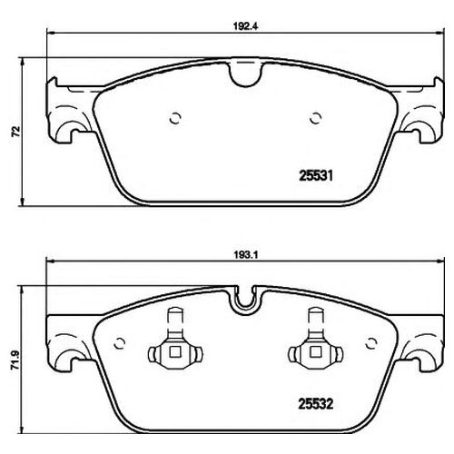 

Комплект передних тормозных колодок Hella 8DB355020141