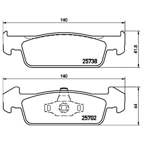 

Комплект передних тормозных колодок Hella 8DB355020421
